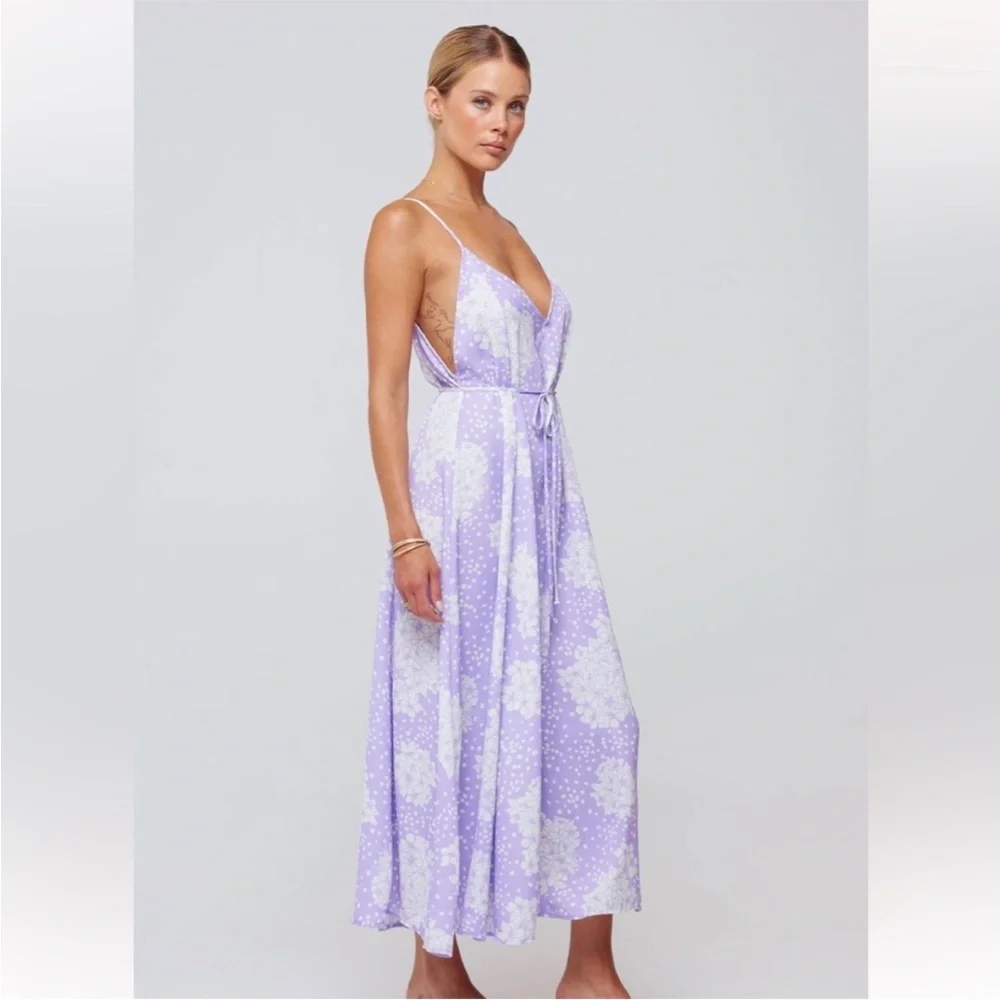 NWT Resa Hannah midi floral lavender dress Vienna XS revolve
